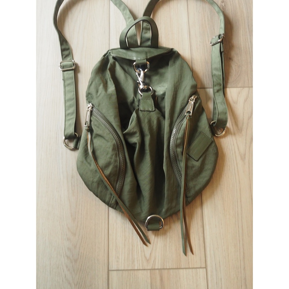 Rebecca Minkoff Julian Olive Green Nylon Backpack Gorpcore Medium Excellent - Picture 11 of 14
